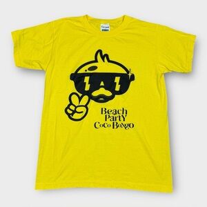 Coco Bongo Beach Party T-Shirt Yellow Graphic Tee Small Made in Mexico Retro